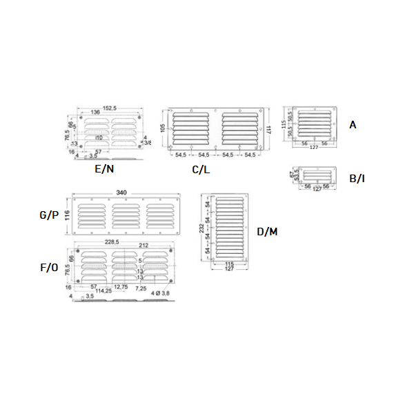 Rectangular Louvred Vents - DECK EQUIPMENTS - 5302101 2