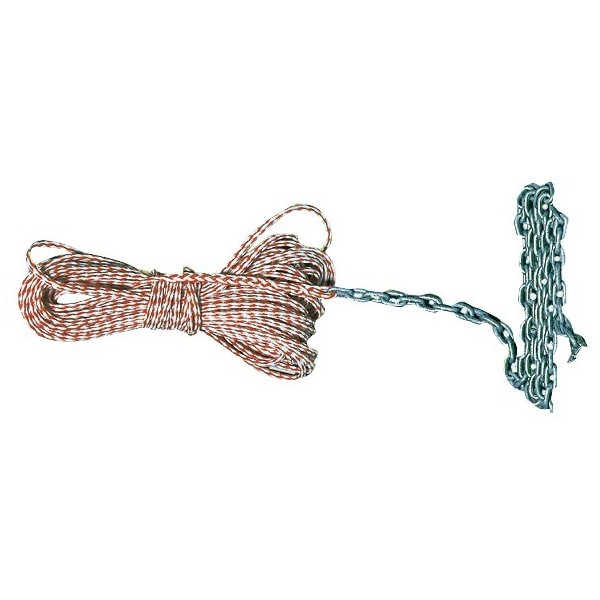 Spezzone di cima Ø 8 mm con catena in levilene arancio - Cime e accessori - 0110500