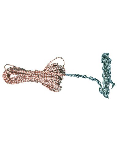 Spezzone di cima Ø 8 mm con catena in levilene arancio - Cime e accessori - 0110500