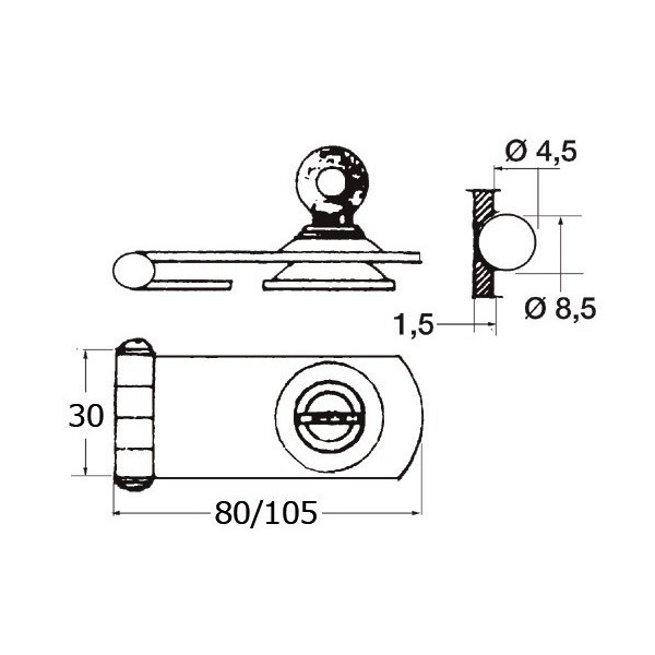 Locking hasp for trunks and hatches - Ironware - 3897800 2