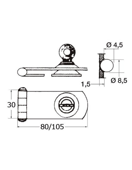 Locking hasp for trunks and hatches - Ironware - 3897800
