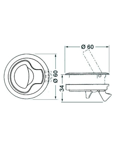 Plastic flush pull latch - Ironware - 3814700