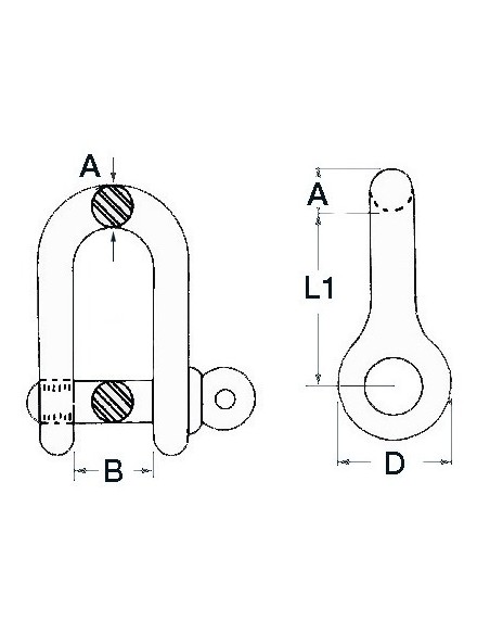 Grillo acciaio inox AISI 316. Grillo per barca in acciaio inox. Ferramenta Nautica - 0832104