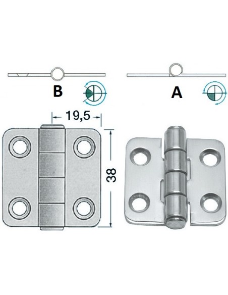 Hinges 2mm s.s - Ironware - 3884058