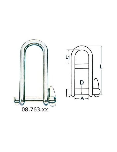 Shackle with latch docking  Ø mm 5 - Ironware - 0876305
