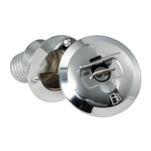 Chromed Tilted 30° brass plug with key ø 50 mm  - DECK EQUIPMENTS - 2066809 2