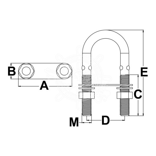 Cavallotto ad U acciaio inox - Ferramenta Nautica - 3912601 2