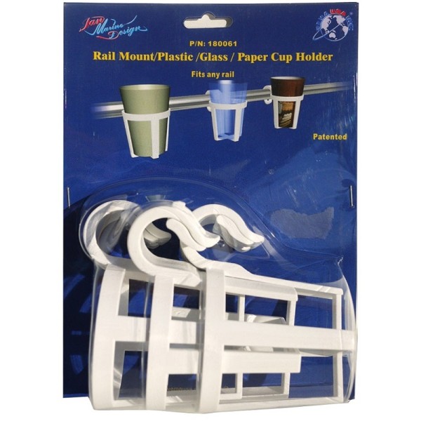 Portabicchieri per pulpiti o battagliola per barca. Set di 3 portabicchieri in plastica per barca  2