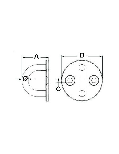 2-hole plate with U-bolt - Ironware - 3932301