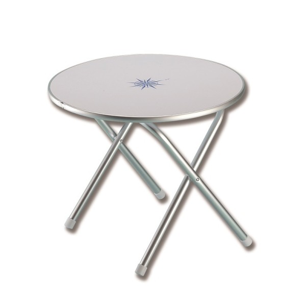 Tavolinetto salotto tondo pieghevole con decoro marino - COMFORT &amp; ARREDO - D1760003