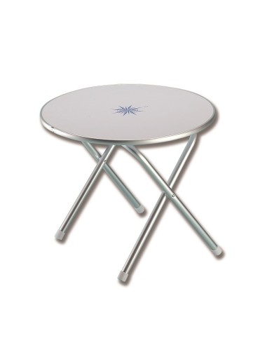 Tavolinetto salotto tondo pieghevole con decoro marino - COMFORT &amp; ARREDO - D1760003