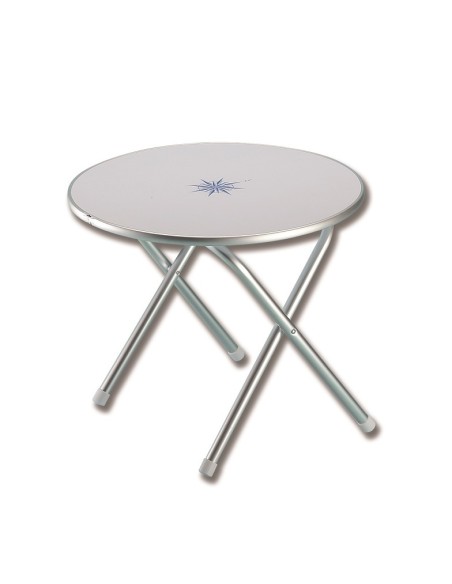 Tavolinetto salotto tondo pieghevole con decoro marino - COMFORT &amp; ARREDO - D1760003