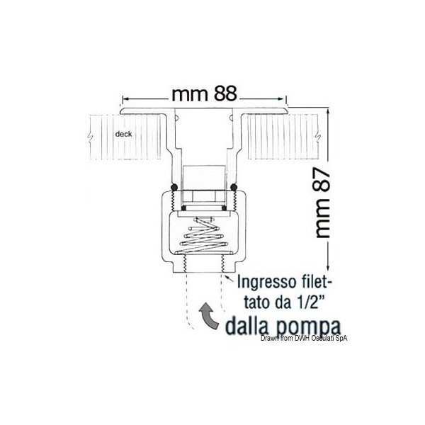 Bayonet flush link for deck washing - Deck water intake and wharf joints - 1644220 2