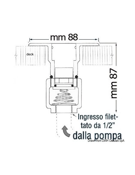 Bayonet flush link for deck washing - Deck water intake and wharf joints - 1644220