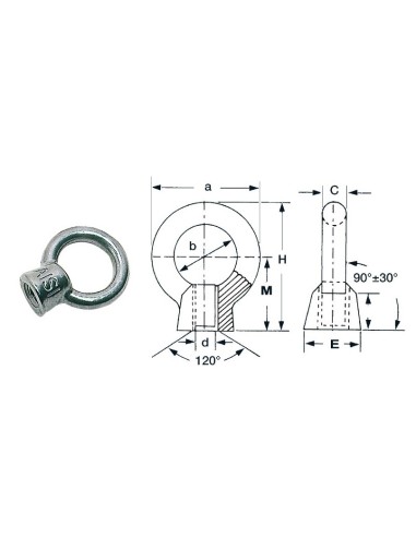 Threaded eyebolt - Ironware - 3930606