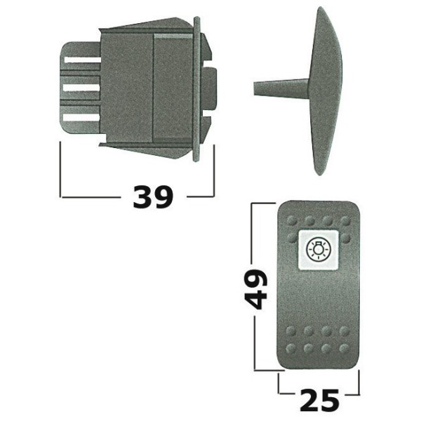 Interruttore a LED ROSSI CARLING SWITCH 12V   - Elettricità - 1419251 2