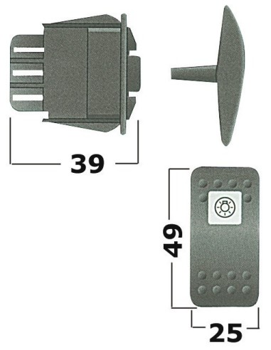 CARLING SWITCH switch - RED LED 12V - Electricity - 1419251