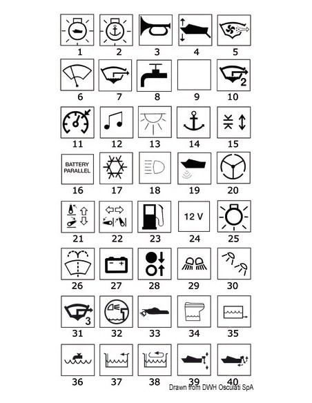 Toggles with lighted symbols - Electricity - 1419301