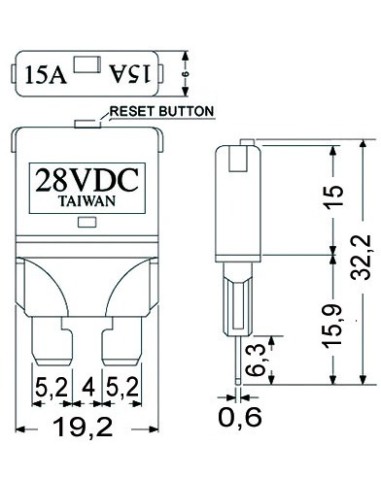 5 Fusibili lamellari riarmabili 12/24 V - Elettricità - 1400501