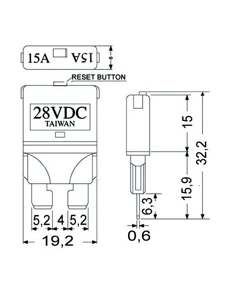 5 Resettable blade fuses, 12/24 V - Electricity - 1400501