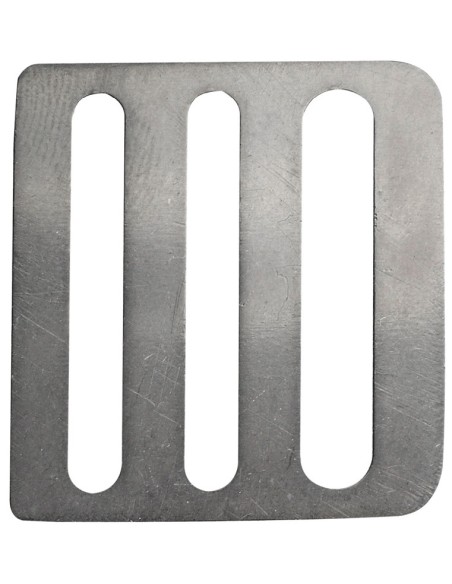 Fibbia inox a 3 passaggi.Fibbie , Nastri e Fasce per barca, gommone e vela. Permette di fare gli occhielli terminali ai nastri e