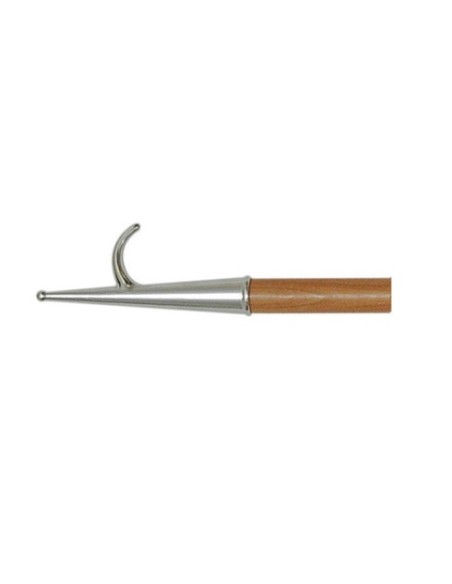 Boat hook with mirror polished lacquered wooden pole