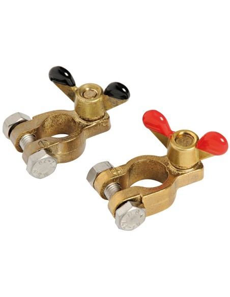 Clip pair for batteries, made of bronze - Electricity - 1438600