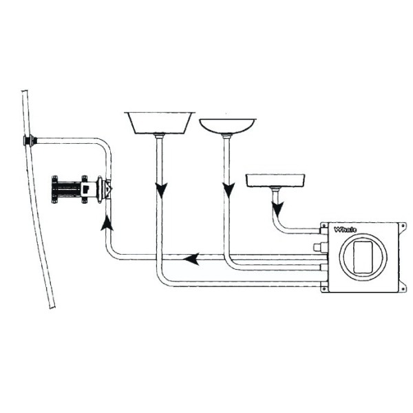 WHALE collection cockpit for grey waters, with built-in electronic sensor, 8.1 lt - WC and accessories - 1622292 2