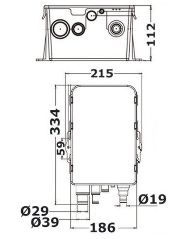 Pozzetto di raccolta acque grigie, completo di pompa automatica Europump Auto  - WC marini e accessori - 1613012