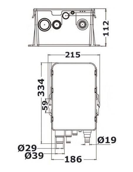 Pozzetto di raccolta acque grigie, completo di pompa automatica Europump Auto  - WC marini e accessori - 1613012