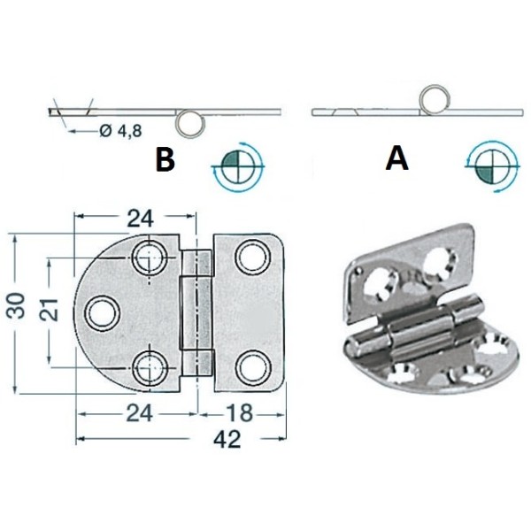 Hinges 2mm s.s - Ironware - 3881016