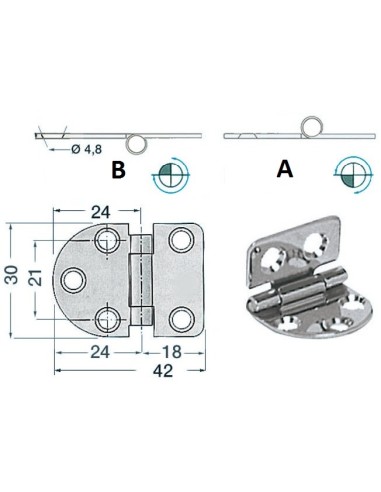 Hinges 2mm s.s - Ironware - 3881016