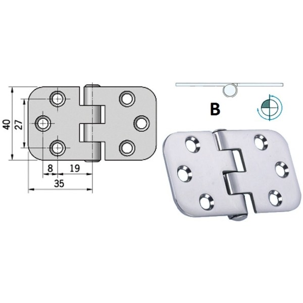 Hinges 2mm s.s - Ironware - 3881750