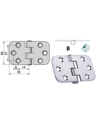 Hinges 2mm s.s - Ironware - 3881750