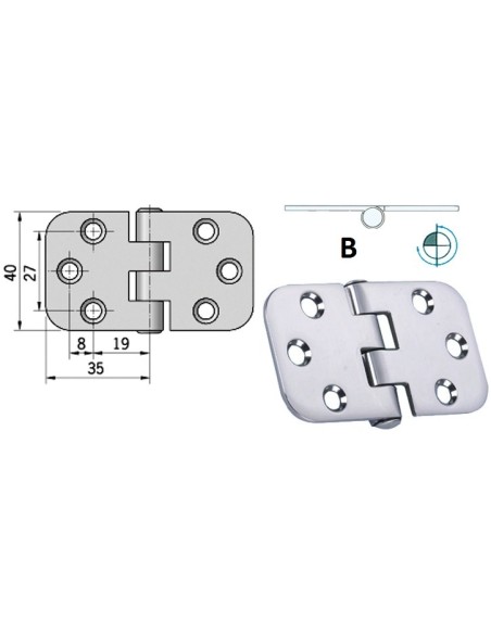 Cerniera 2 mm inox - Ferramenta Nautica - 3881750