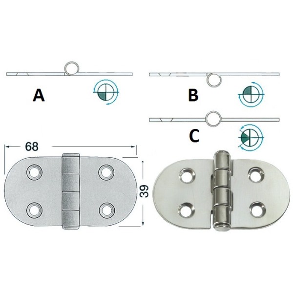 Hinges 2mm s.s - Ironware - 3844170