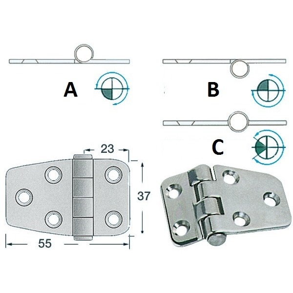 Hinges 2mm s.s - Ironware - 3884051
