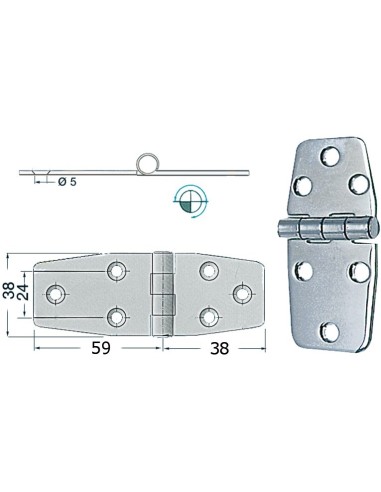 Cerniera 2,5 mm - Ferramenta Nautica - 3884053