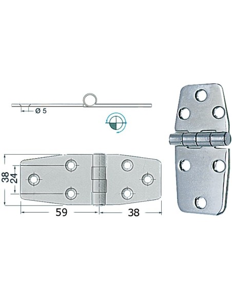 Cerniera 2,5 mm - Ferramenta Nautica - 3884053