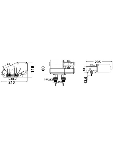Motor series 70 W for arms and blades max 800 mm - DECK EQUIPMENTS - 1918501