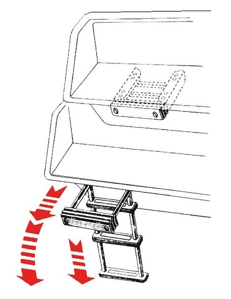 Platform foldable ladder, fitted with telescopic slide - Anchorage and Docking - 4954303