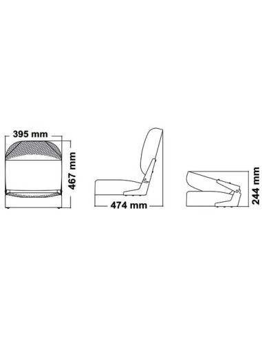 Sedile con schienale ribaltabile - COMFORT &amp; ARREDO 4840401