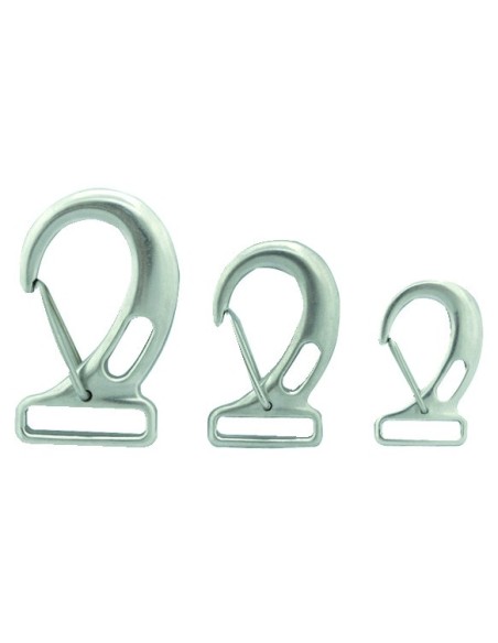 Moschettone in acciaio inox con occhio rettangolare per nastro - Ferramenta Nautica - 0924901