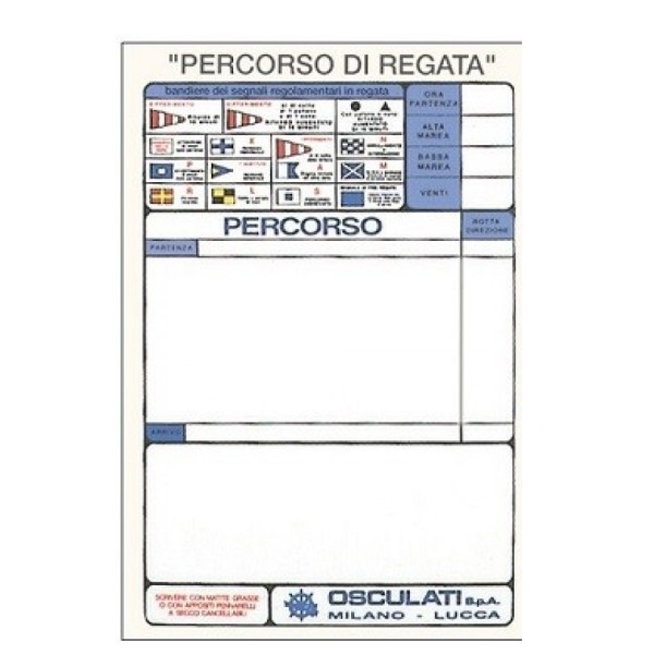 Tabella adesiva in Crystal - “Percorso di regata” - SICUREZZA - 35.452.80