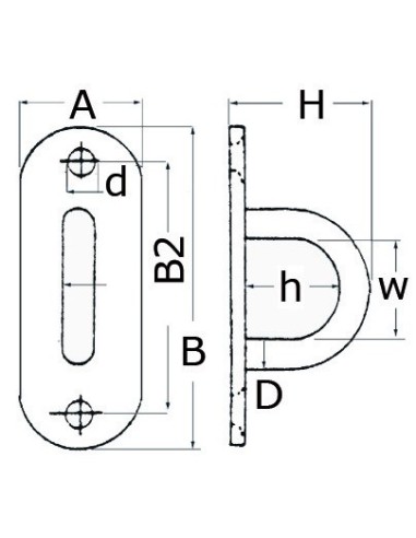Forged eye bridges with flat base - Ironware - 3900200