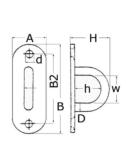 Forged eye bridges with flat base - Ironware - 3900200