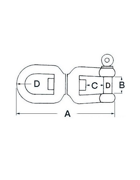 Girella inox AISI 316 lucidata a specchio versione occhio + grillo- Ancoraggio e Ormeggio - 0142799