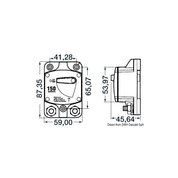 Watertight thermal switches external for winch and thruster protection 0270150 2