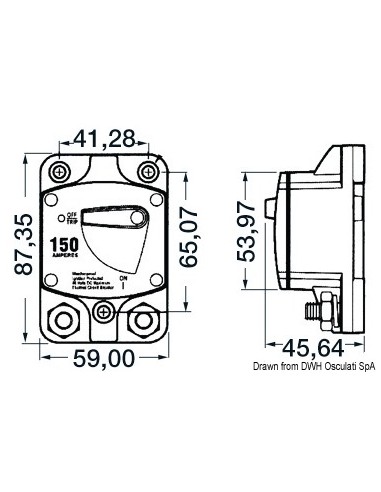 Watertight thermal switches external for winch and thruster protection 0270150