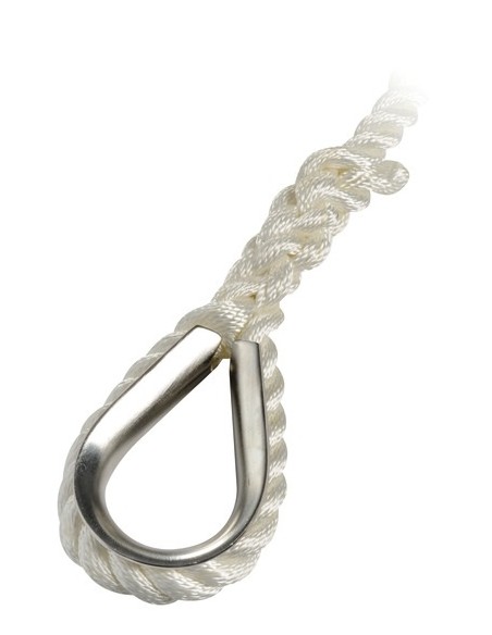 Cima per ormeggio in poliestere BIANCA impiombata con redancia inox - Cime e accessori - 0644310